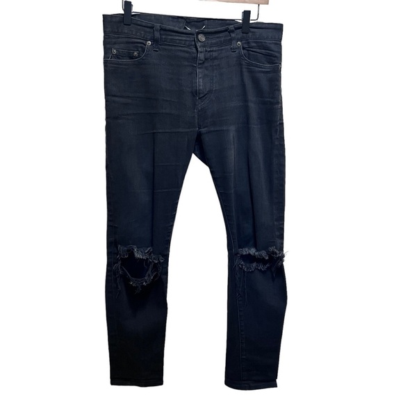 Saint Laurent Black Skinny Cropped Jeans Size 31 - Picture 1 of 16